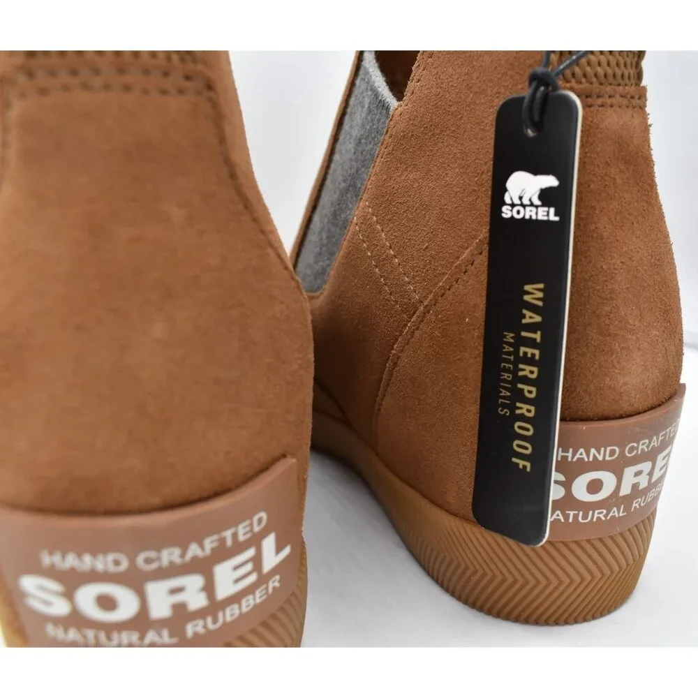 Sorel Womens Size 10 Out N About Wedge Velvet Tan Suede Gum 2‎ Waterproof Shoes